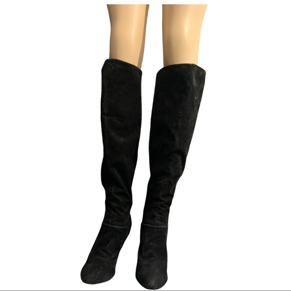 CONNIE Black Suede Pointed Over the Knee Boots Size 10 - Picture 6 of 13